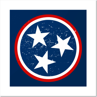 Tennessee Tristar Flag - Vintage Distressed Posters and Art